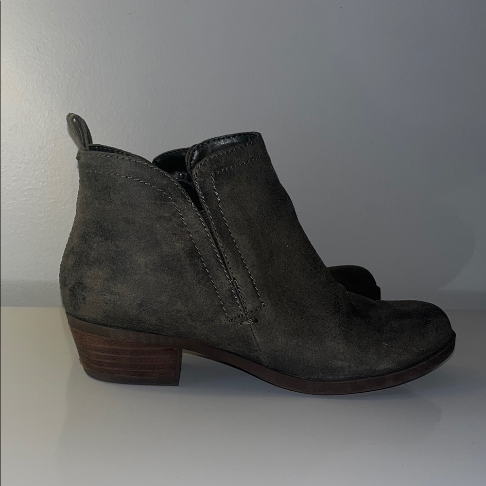Women's Suede Ankle Boots - Dark Green
